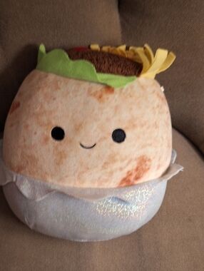 Burrito Plush Toy - Neutral, Green, Yellow Accents